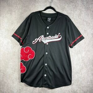 Box Lunch Naruto Shippuden Akatsuki Baseball Jersey Mens Size XL Black Anime